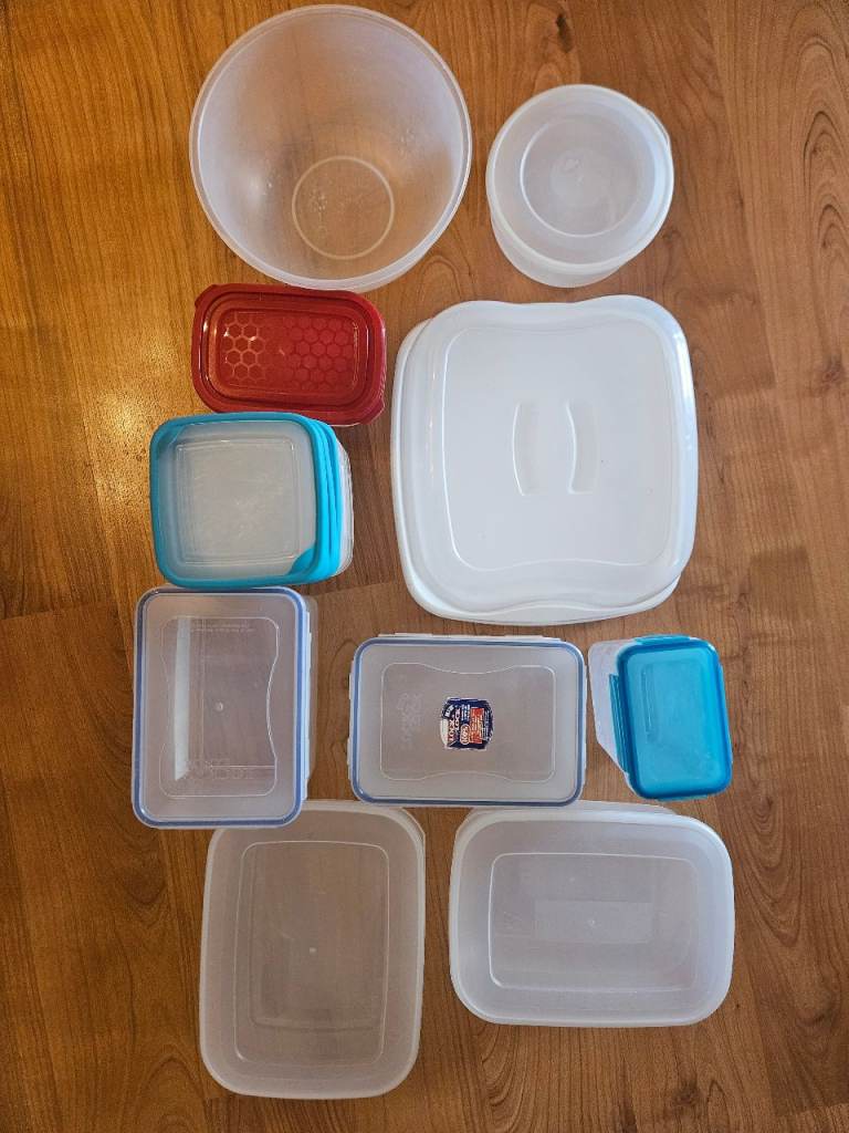Set of various containers