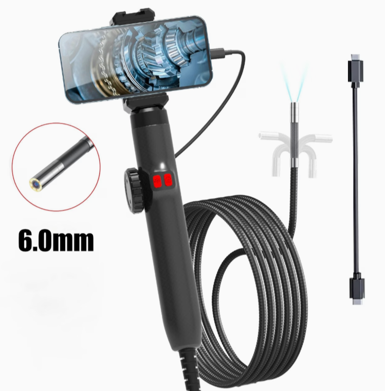Two-Way 360 Degree Articulating Borescope Endoscope Camera with Light