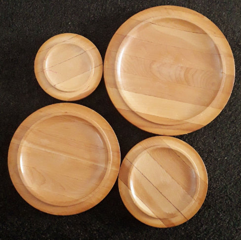SET OF 4 WOODEN STORAGE CONTAINERS WITH LIDS
