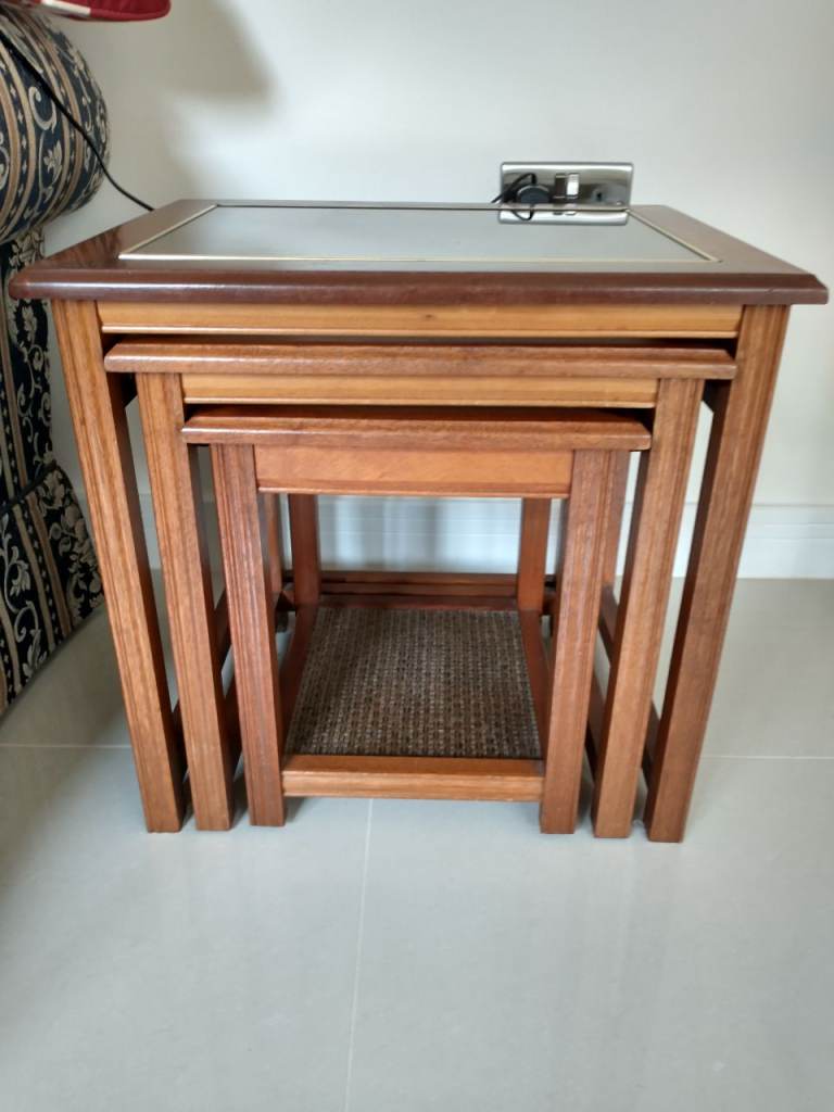 Nest of three coffee tables.