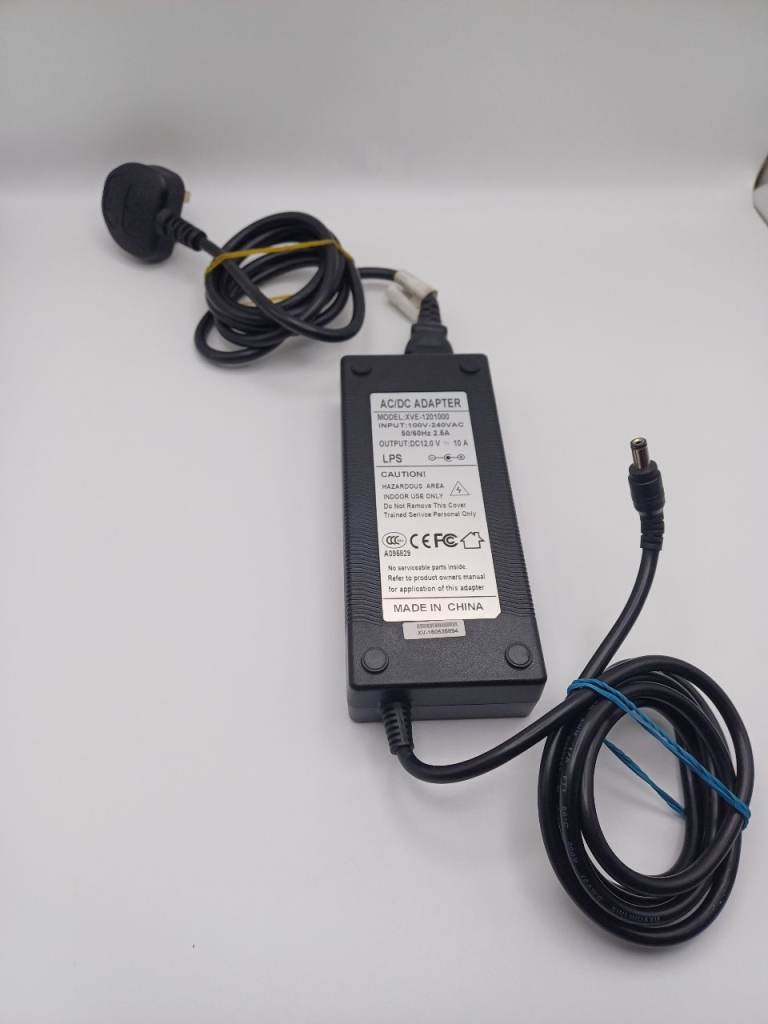 XVE-1201000 12V 10A 120W AC/DC Power Adapter UK Plug – Untested