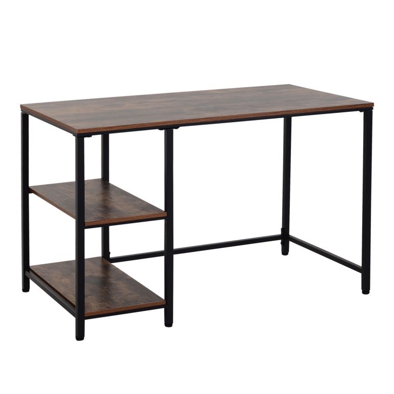 Industrial Style Computer Desk with Shelves – New