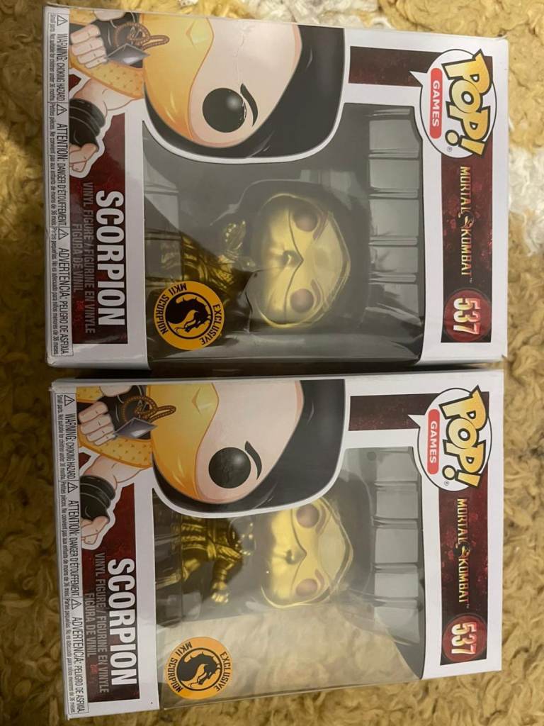 Mortal Kombat 1 Golden Scorpion Funko Pop (#537) Final Kombat Exclusive x2