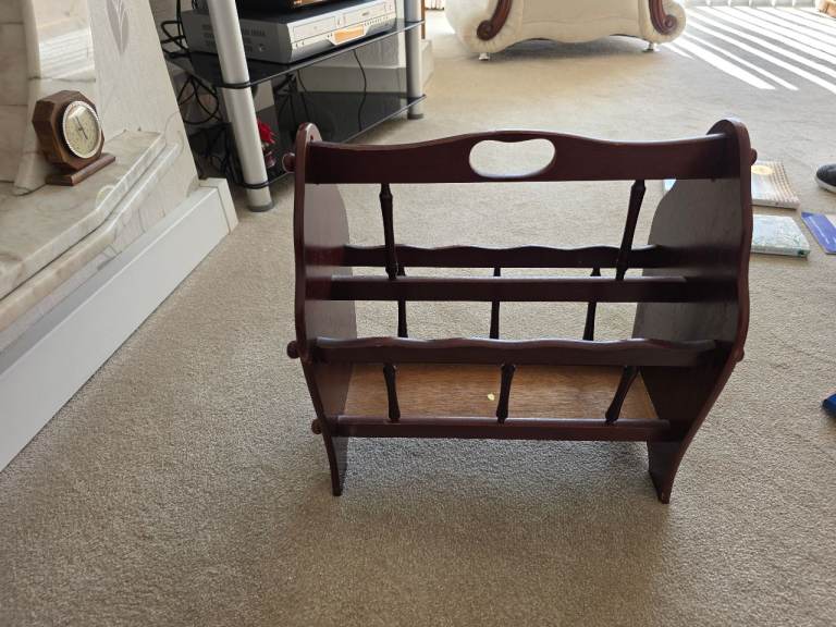 Mahogany magazine rack