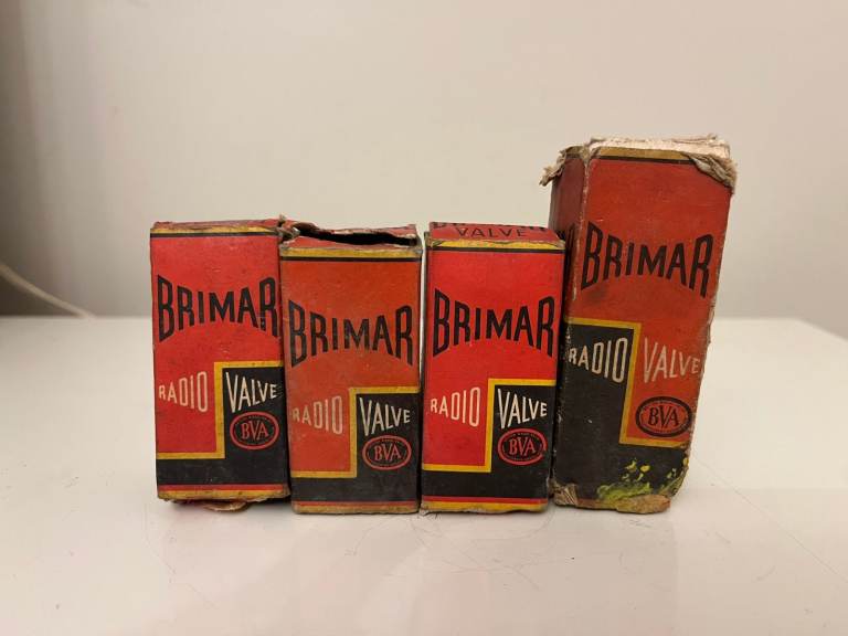 4 Vintage Brimar Radio Valves - 14S7, 7C6, 6X5GT