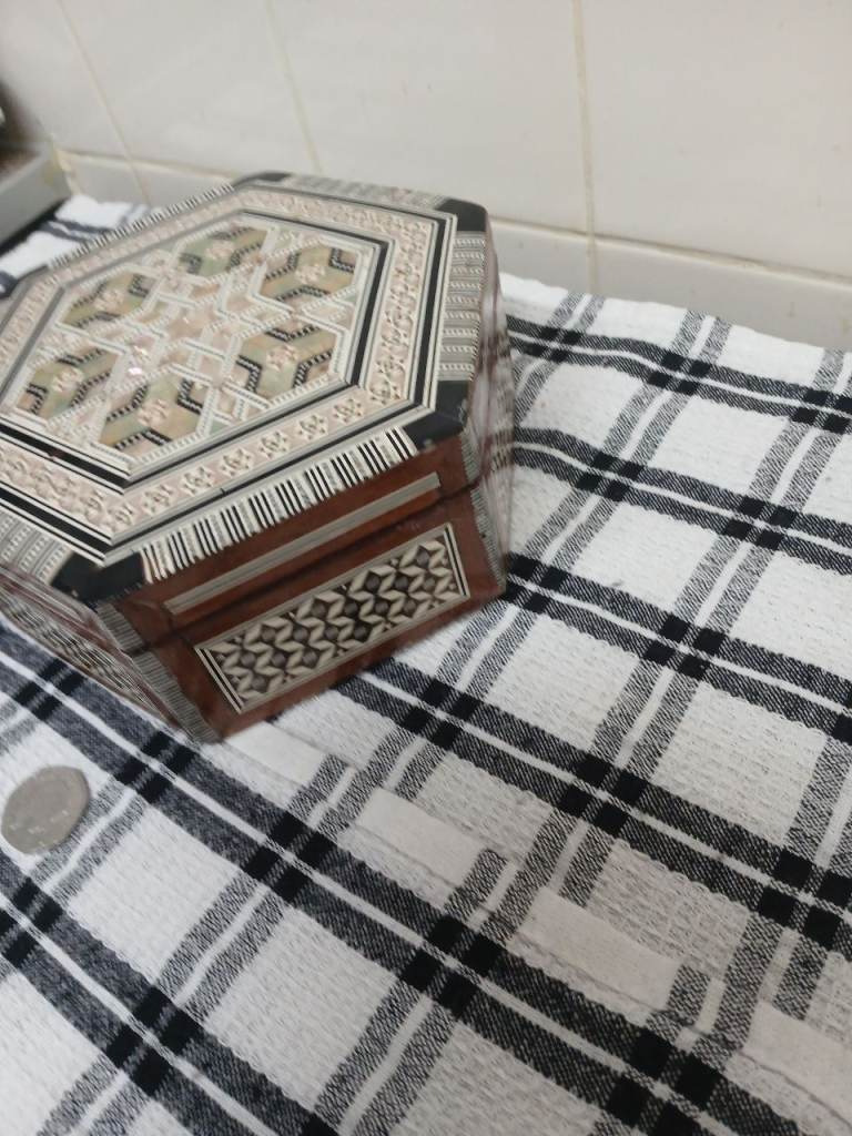 Mother of pearl wooden box
