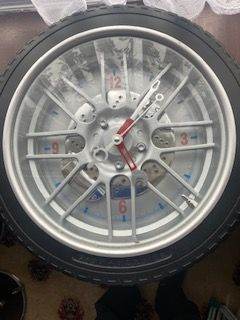 Unique Wall Clock - Car Wheel Rim Design with Tyre