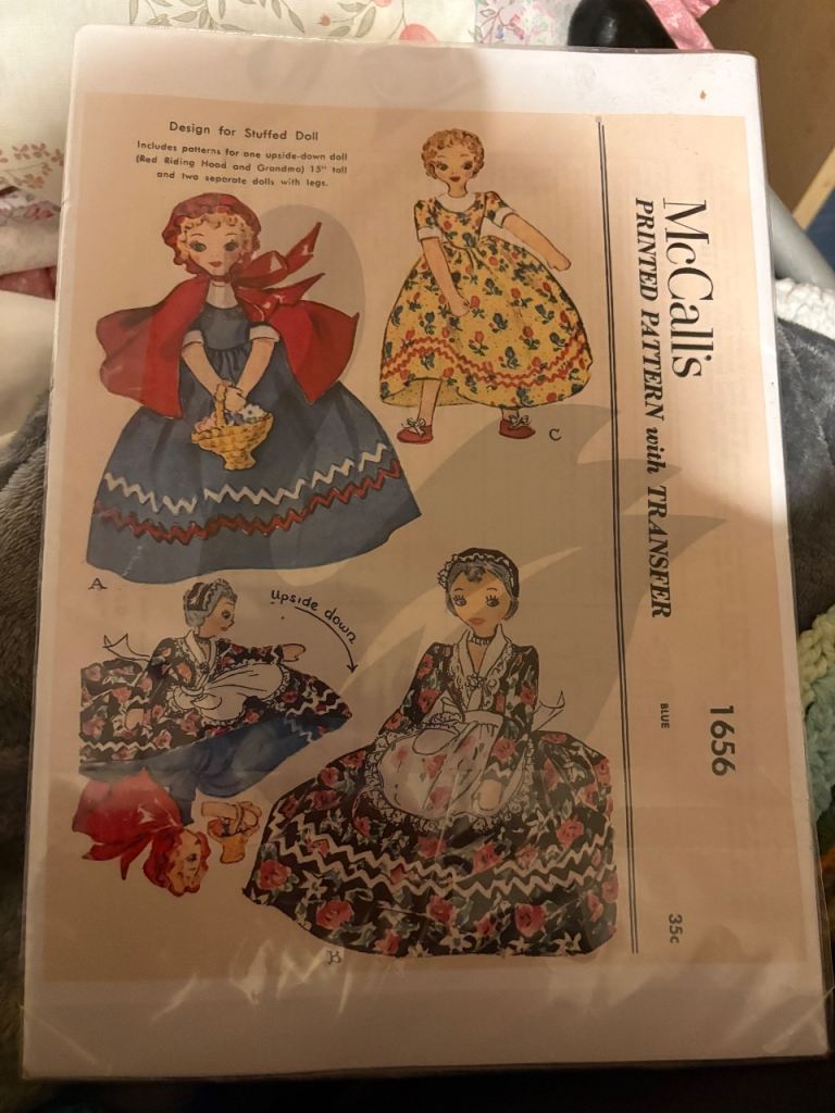McCalls printed pattern Red riding hood and grandma upside down doll