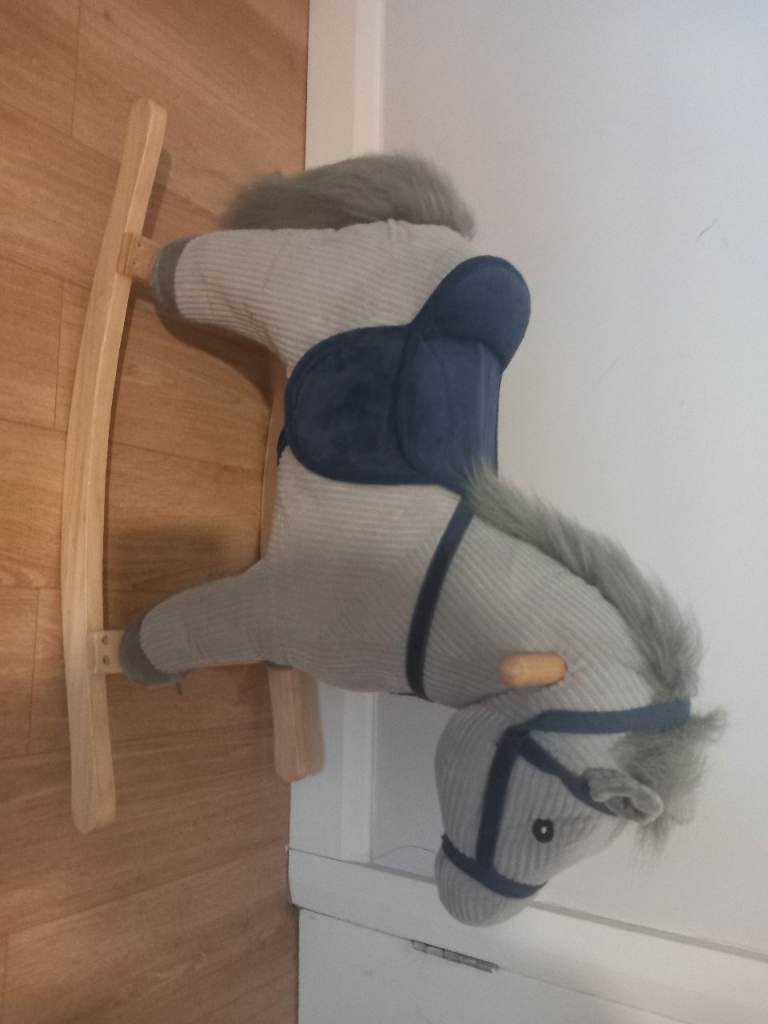 Grey & Navy Rocking Horse – Excellent Condition