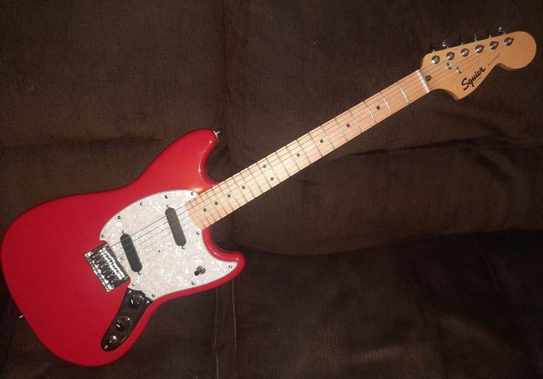 Squire Sonic Mustang guitar. Kurt Cobain