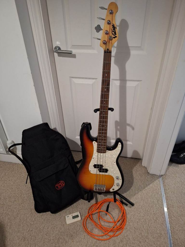 Vintage bass guitar