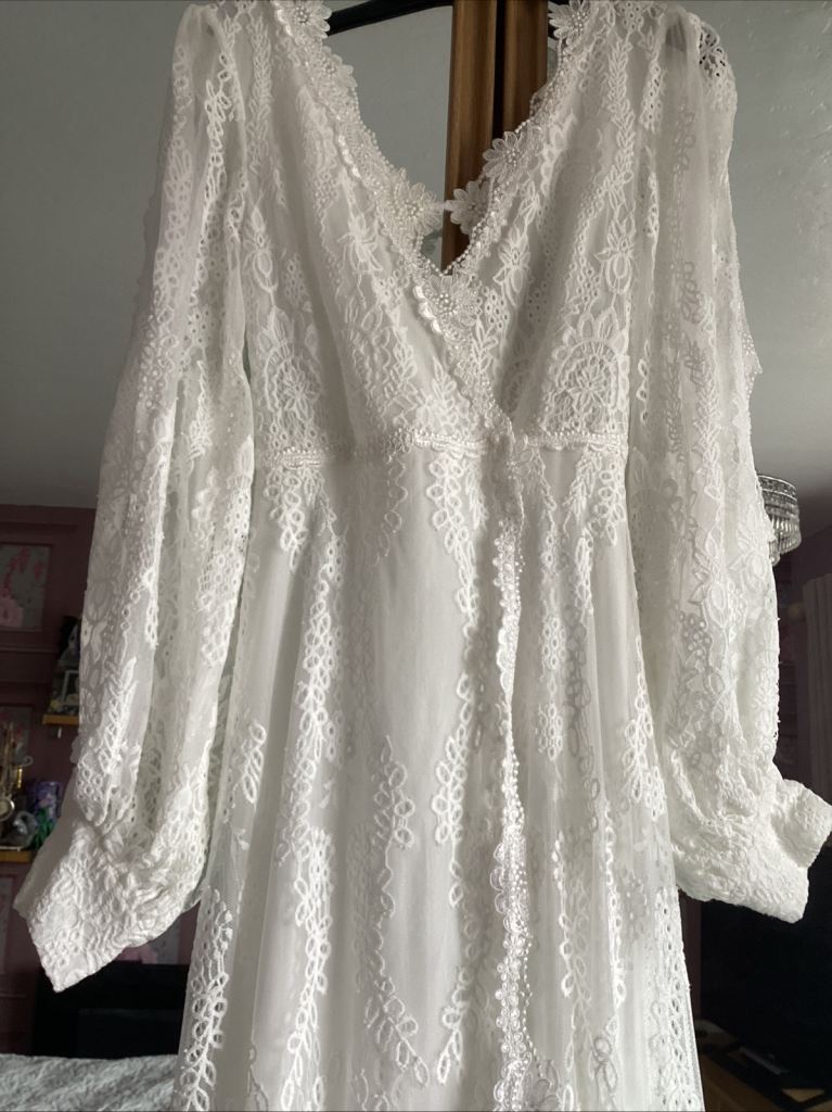 Ivory wedding dress uk 8 new