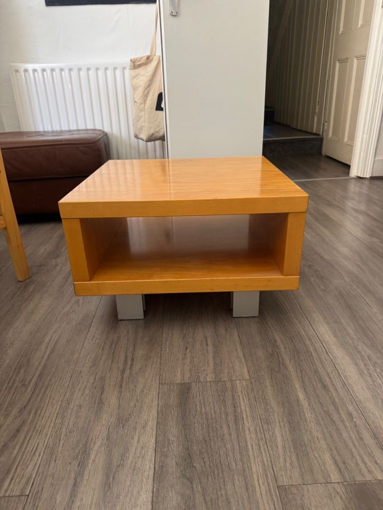 Wooden Coffee Table with Open Storage – Good Condition