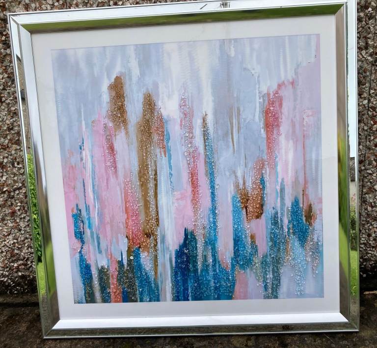 Large Colourful Abstract Modern Art Picture 89 cm x 89cm