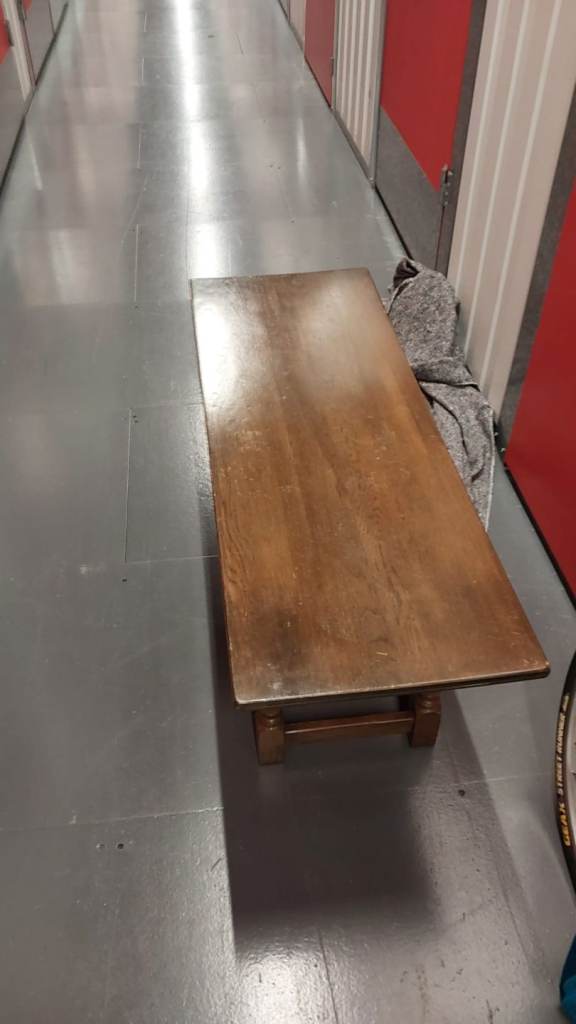 image for Solid Oak Coffee Table – Old Charm Furniture Wood Bros(c.1950s) – Family Heirloom