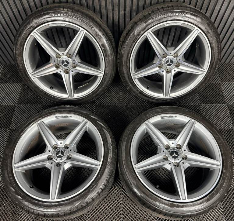18'' GENUINE MERCEDES AMG C CLASS W205 ALLOY WHEELS TYRES ALLOYS