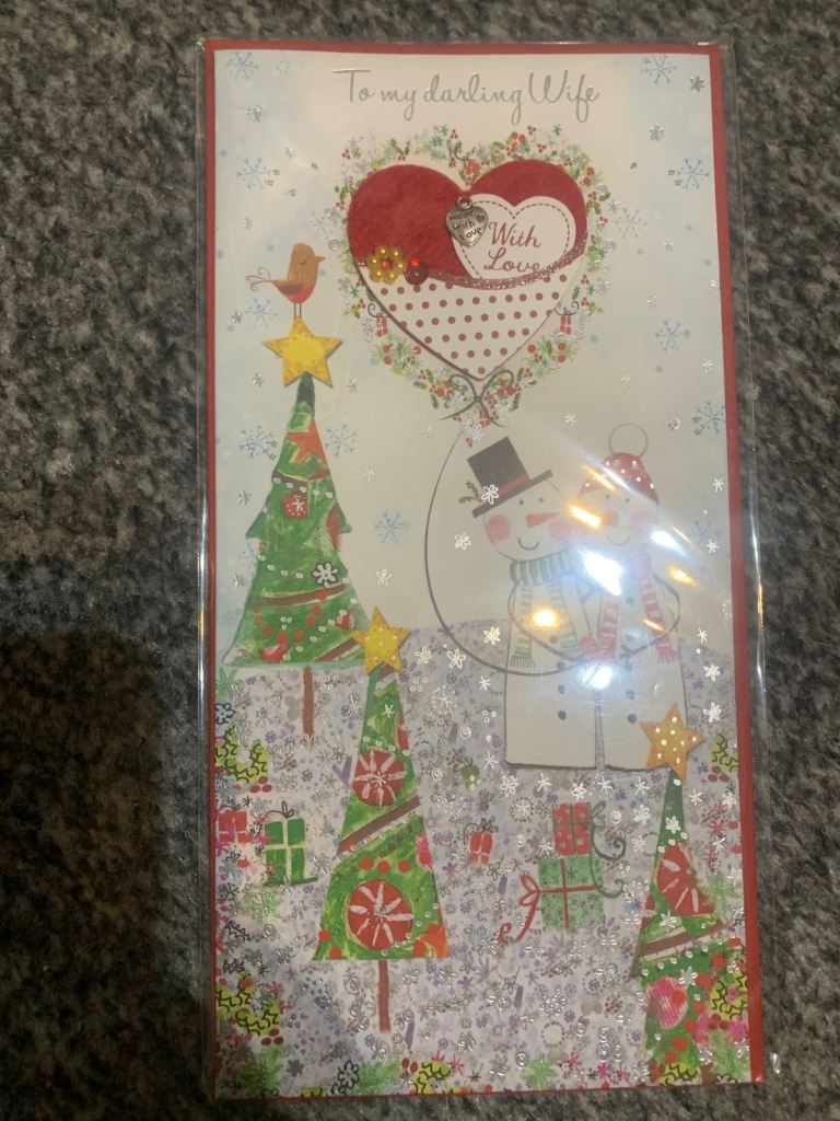 BRAND NEW WIFE CHRISTMAS CARD COST £2.99