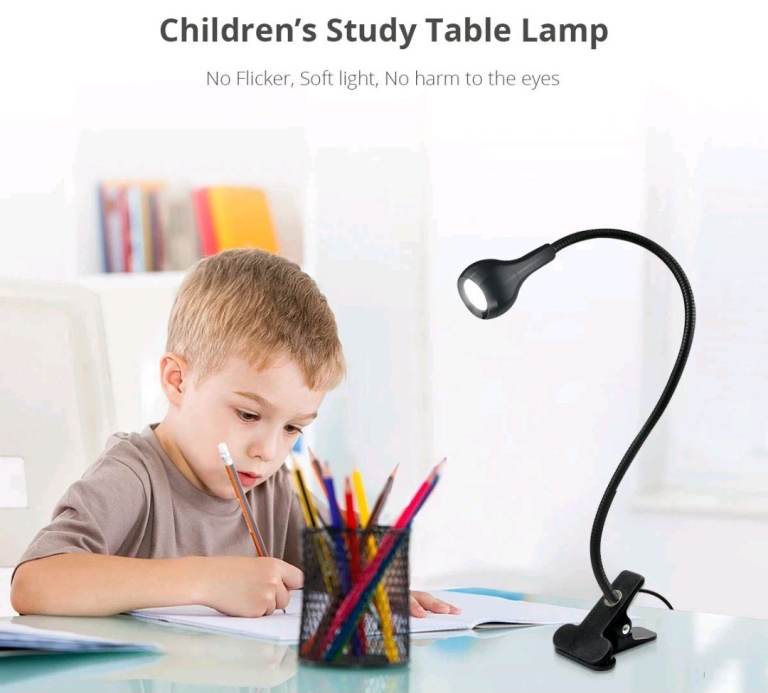 Flexible Clamp Clip On LED Desk Lamp Reading Light Bed Table Bedside Nightlamp