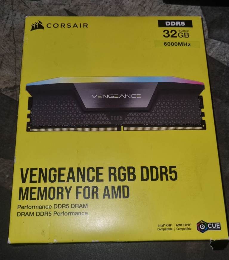 Corsair Vengeance RGB DDR5 32GB (2x16GB) 6000MHz CL30 RAM Kit