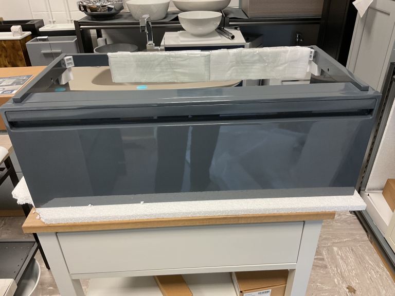 Tavistock forum 900 wall hung vanity, white counter, basin, mixer & waste 