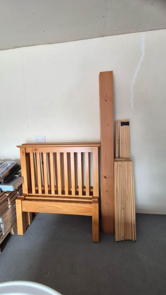 Wooden Bed Frame with Slats – Good/Fair Condition