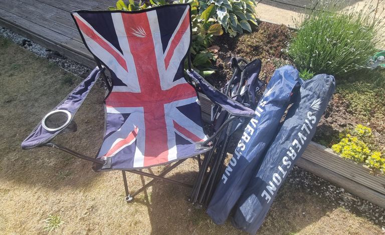 Four Union Jack Silverstone Folding Camping Chairs