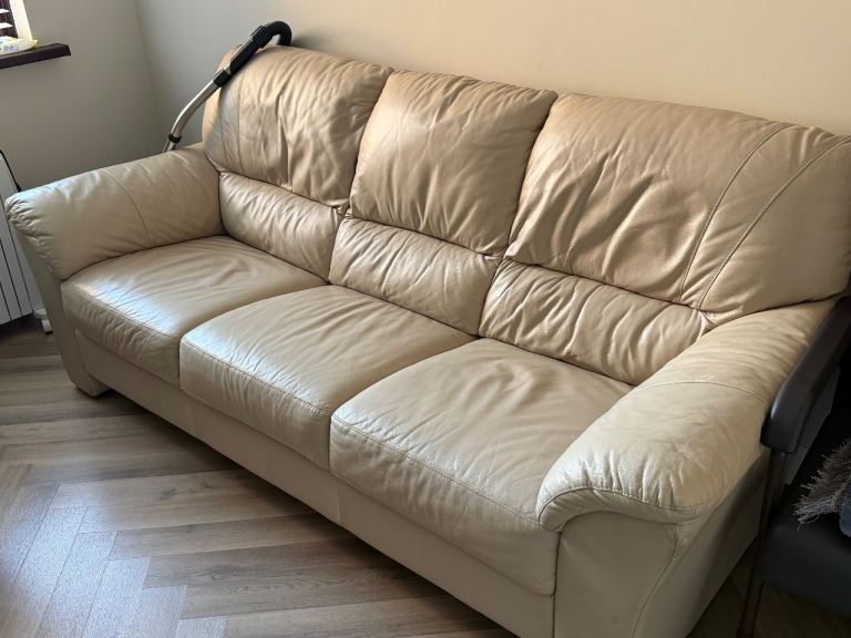 Full set cream leather sofas