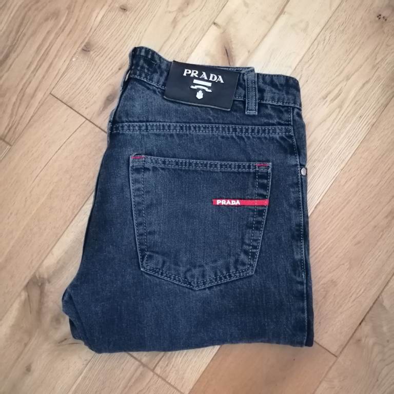 Prada Black Denim Jeans -  W30", Good Condition