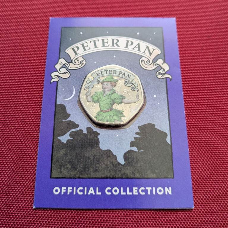 ♥NEW♥ 50p 2024 -  Peter Pan COLOURED coin