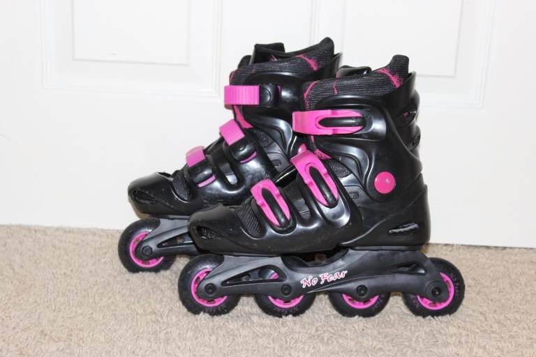 No FEAR  Inline Skates Roller Blade Black/Pink Adjustable Size UK 5-8