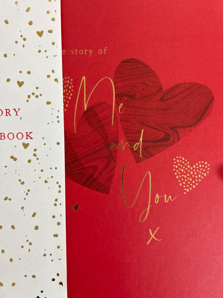Red & Golden Square Memory Scrapbook, Photo Album For Couple, For Her & For Him
