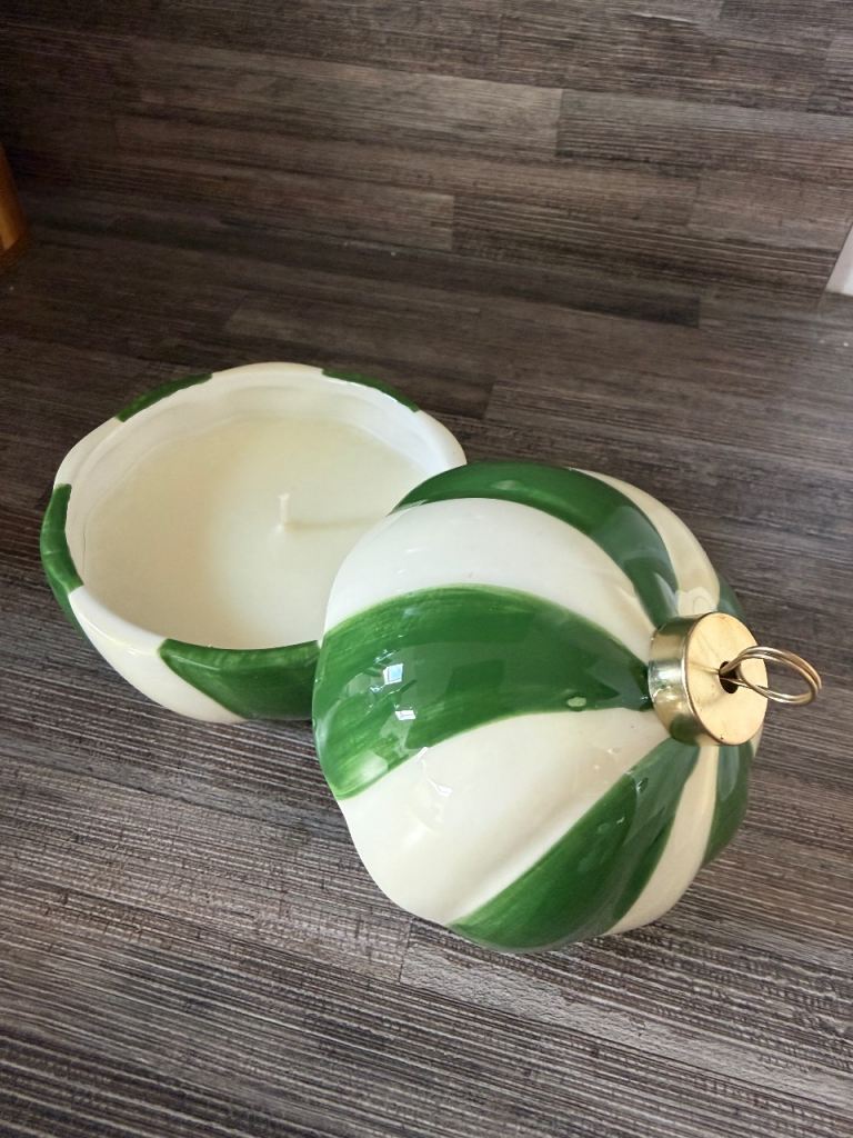 Brand new Lisa Angel Christmas ceramic bauble candle