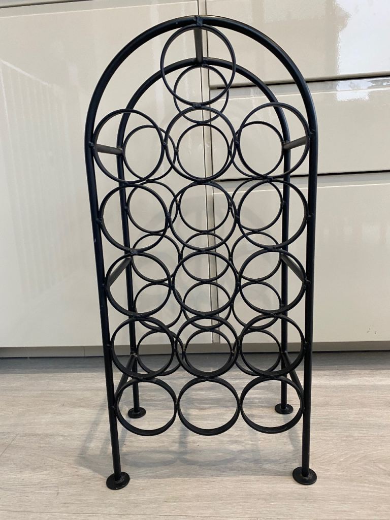 Black Metal Wine Rack