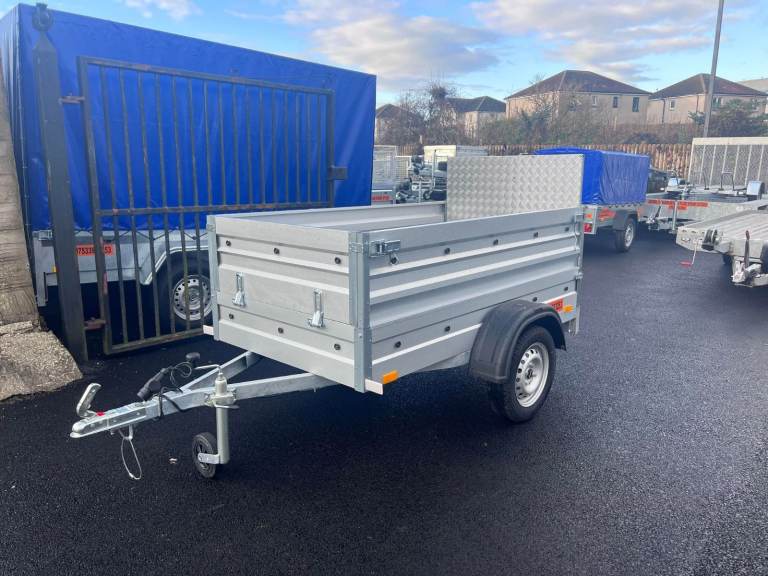 BRAND NEW 6FT X 4FT SINGLE AXLE DOUBLE BROADSIDE TRAILER WITH RAMP