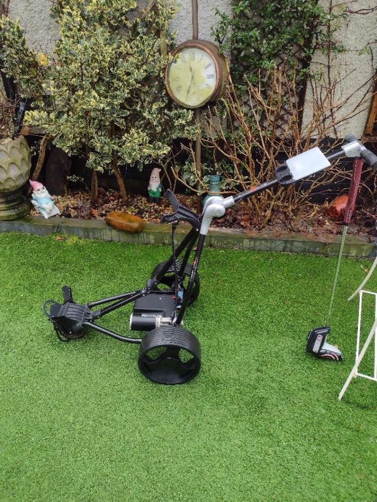 FRASER FOLDAWAY 2 ELECTRIC GOLF TROLLEY FULL WORKING ORDER BUT REQUIRES NEW BRACKET 