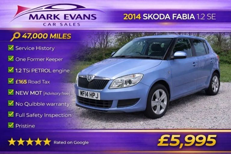 2014 Skoda Fabia 1.2 12V SE 5dr HATCHBACK Petrol Manual