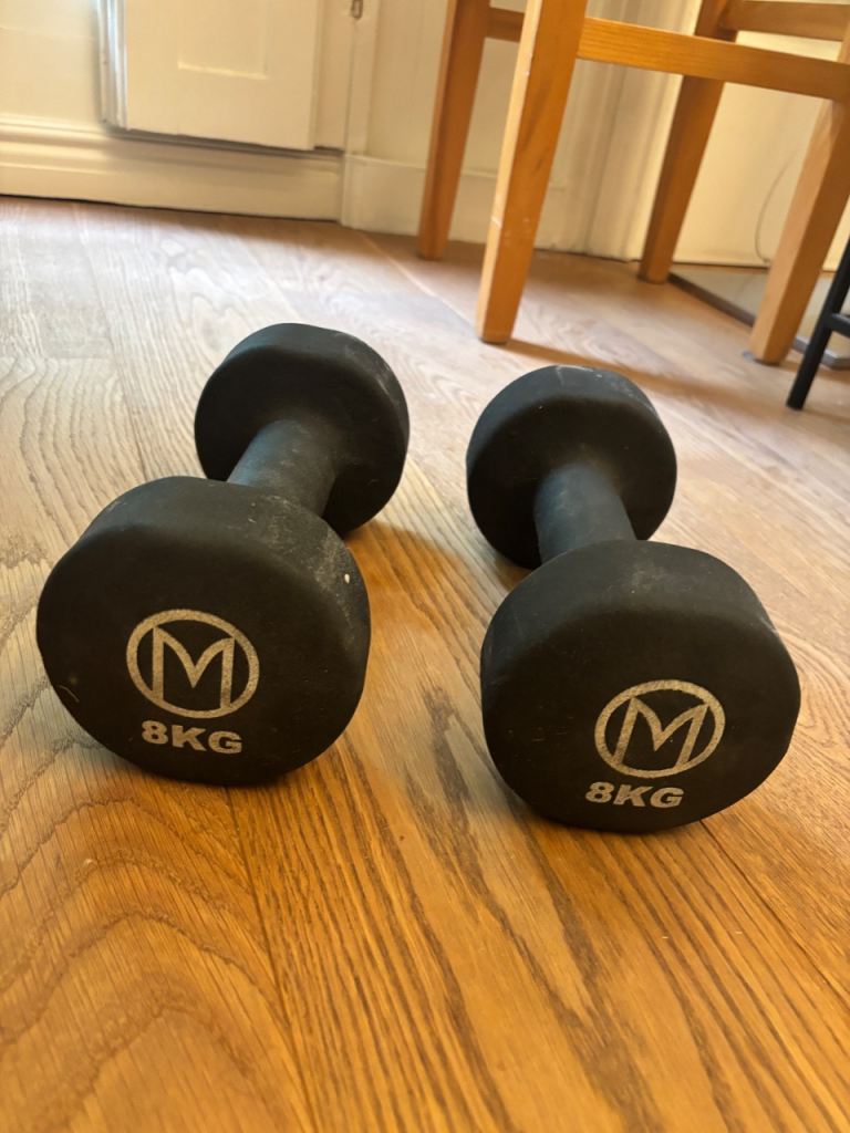 Pair of 8kg Dumbbells – Good Condition