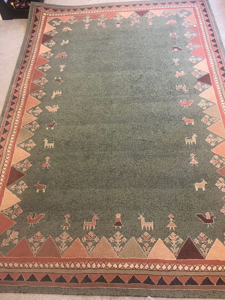 Lovely green and terracotta colours rug