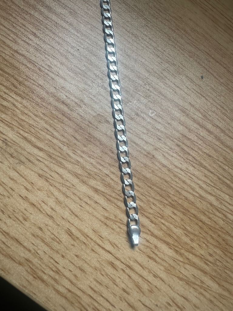 Good Condition Silver Metal Chain Necklace, Stamped 925