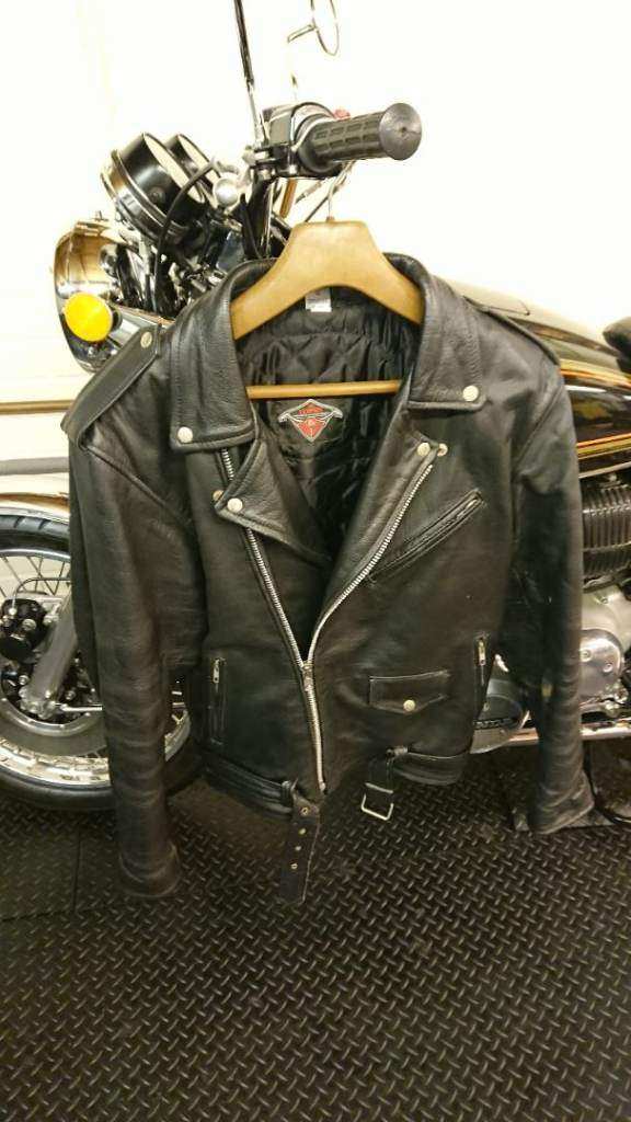 Texpeed Black Leather Biker Jacket With Liner And Armor sized XL