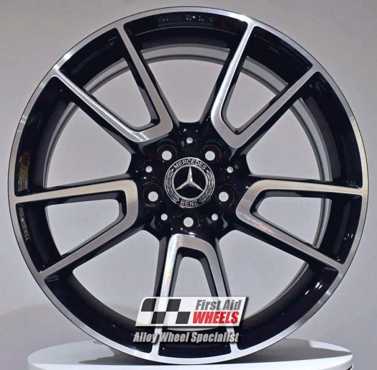 R661DCB Swap MERCEDES C CLASS 4x 19'' GENUINE AMG GLOSS BLACK DIAMOND CUT ALLOY WHEELS