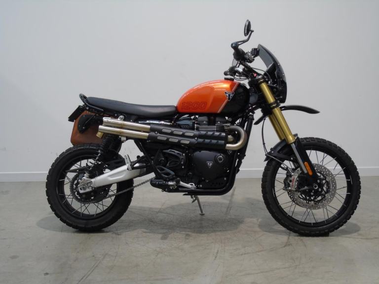 2024 Triumph Scrambler 1200 XE,  Hitchcox Exhaust, Hepco & Backer Side Bag