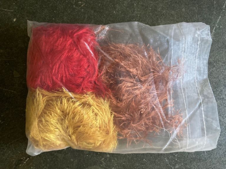 Lion brand fun fur yarn wool