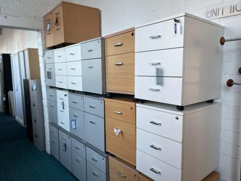 USED 2/3 DRAWER MOBILE UNDER DESK PEDESTALS - FROM £40.00+VAT