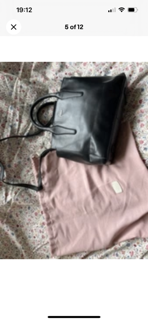 Radley London Black Leather Bag With Removable Shoulder Strap + Dust Bag