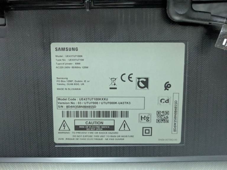 Parts only Samsung UE43TU7100 43-inch Smart 4K UHD TV with Remote parts only
