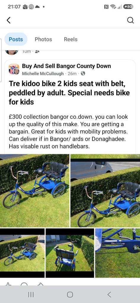 Tre Kiddoo Tricycle – 2 Kids Seat, Adult Pedalled