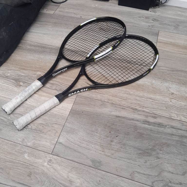Pair of Black Tennis Rackets - Good Condition
