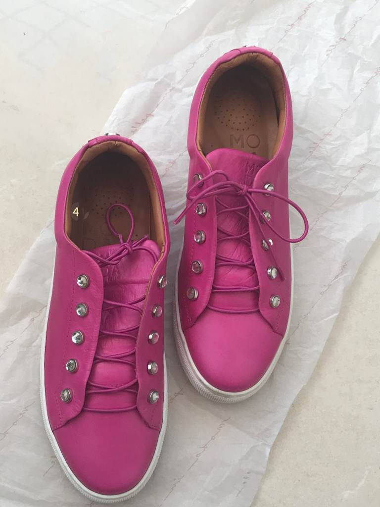 LADIES FUCHSIA PINK TRAINERS - SIZE 41 - MODA IN PELLE