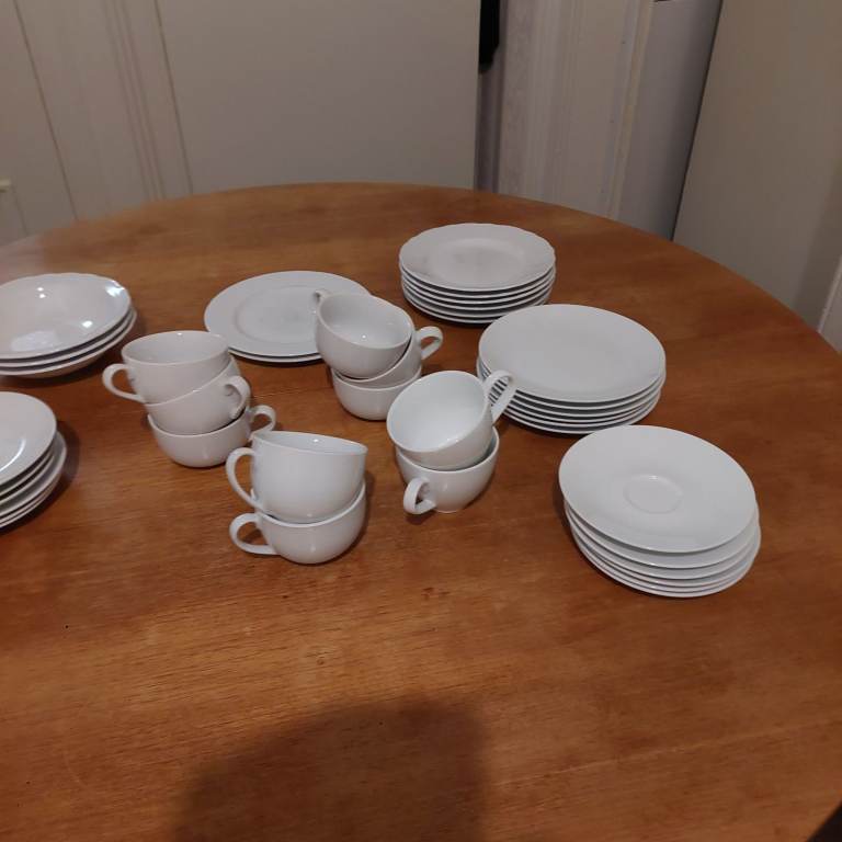 Large Selection of White Crockery - Excellent condition